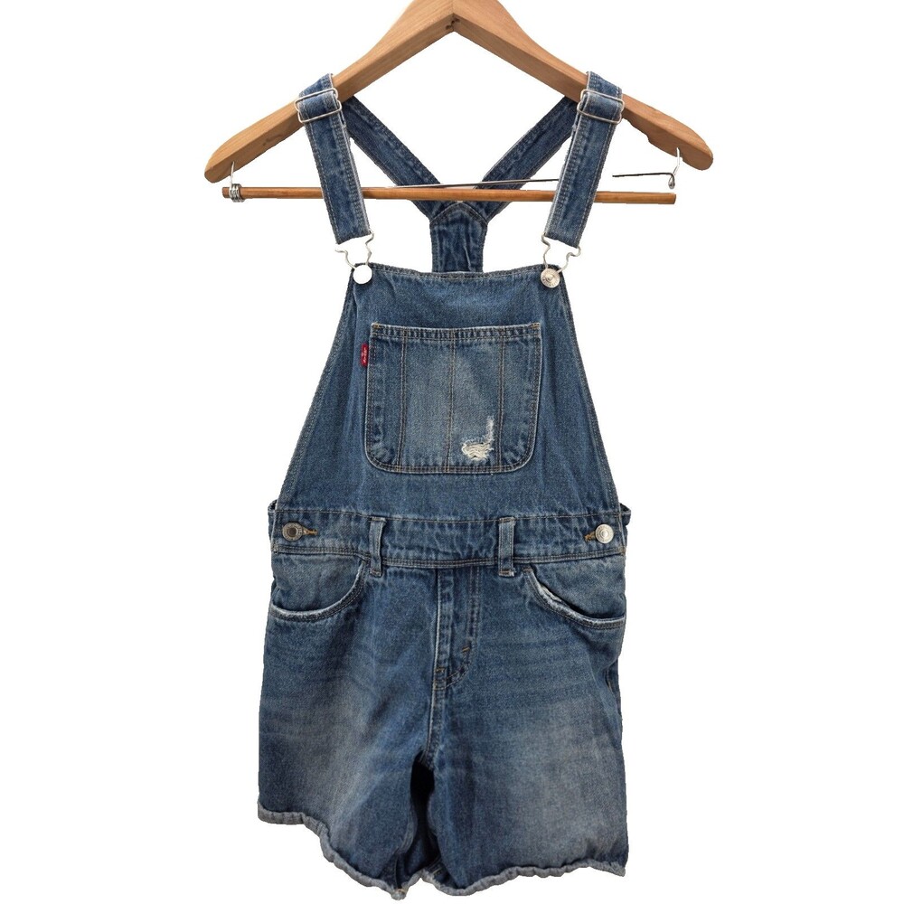 Levis Shortalls Girls Size 12 Reg Denim Short Overalls Denim Jean Youth